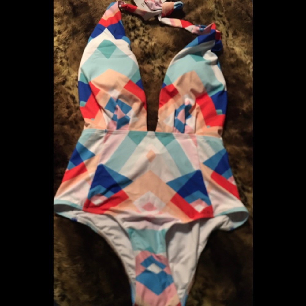 Colorful & Sexy Backless Swimwear Size Medium NEW!